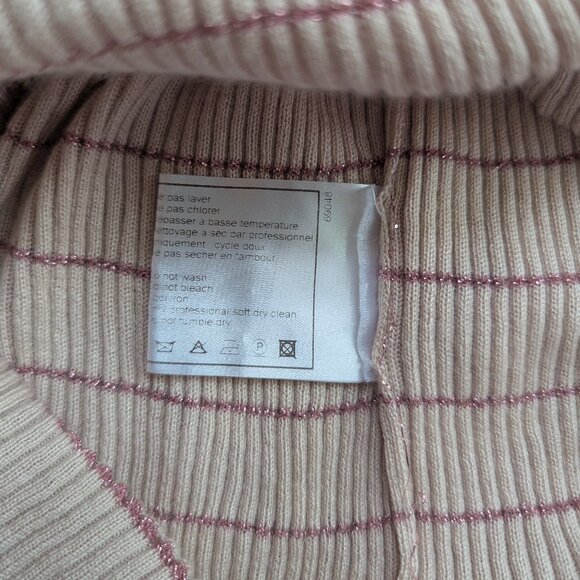 Chanel Vintage Light Pink Glitter Cashmere Blend Sweater 03A 2003 FR44 S M 6 8 - Picture 11 of 16